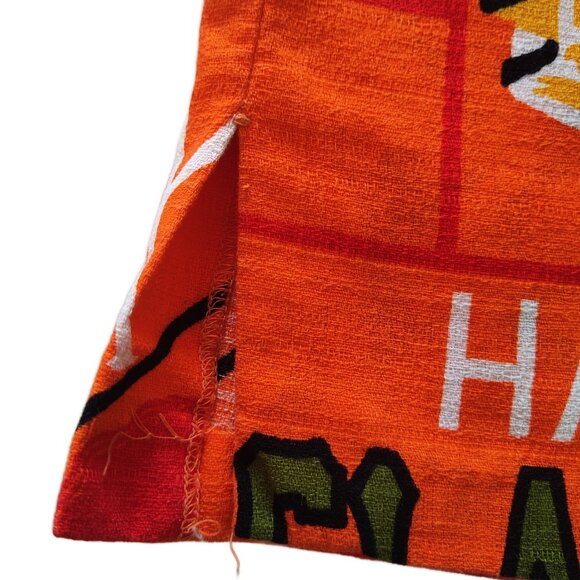 Vintage Malihini Orange Barkcloth Men's Hawaii Islanders Baseball Shirt Small - Picture 3 of 5